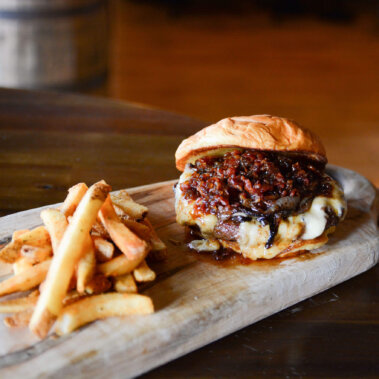 Bacon Jam Burger at Maple Hall Bowling in Knoxville