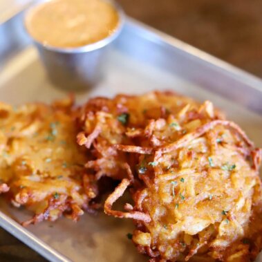 Shrimp and Chive Fritter at Maple Hall Bowling in Knoxville